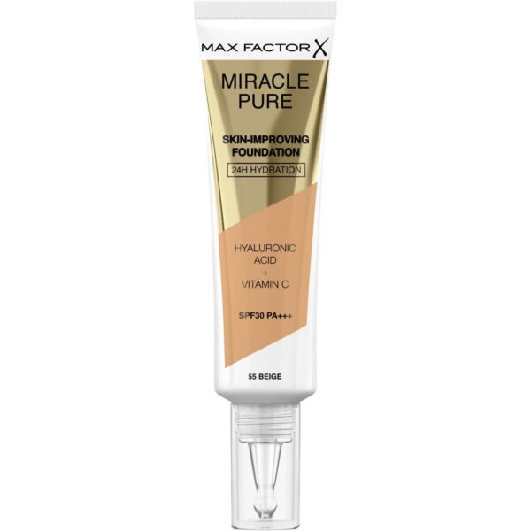 Base per Trucco Fluida Max Factor Miracle Pure 55-beige Nº 55-beige Spf 30 30 ml