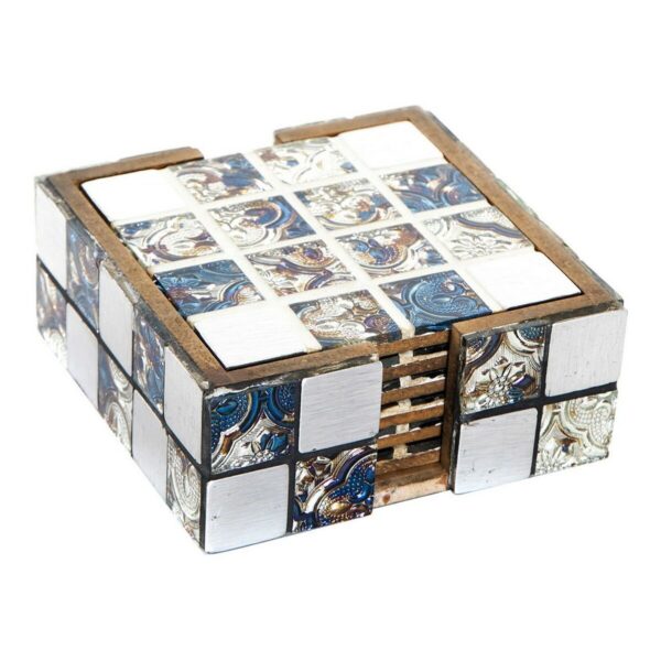 Sottobicchieri DKD Home Decor Resina Legno MDF (6 pcs)