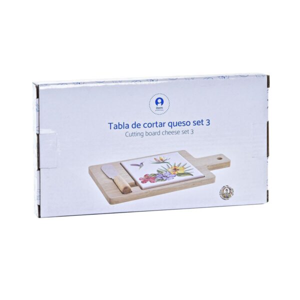 Tagliere per Formaggi DKD Home Decor Bambù Alluminio Gres 21,5 x 11,8 x 1,5 cm (3 Pezzi)