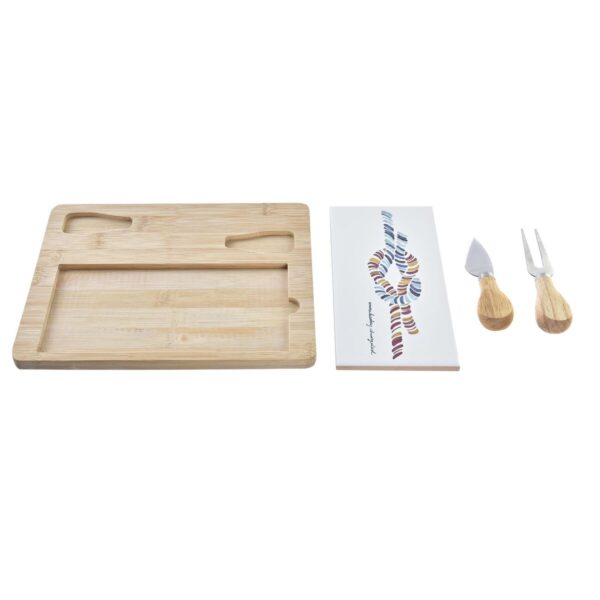 Tagliere per formaggi DKD Home Decor Bambù Gres 24,5 x 20 x 1,2 cm Marinaio