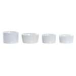 Set da Aperitivo DKD Home Decor Bianco/Nero Metallo Bambù Gres Loft 5 Pezzi 20 x 20 x 14 cm