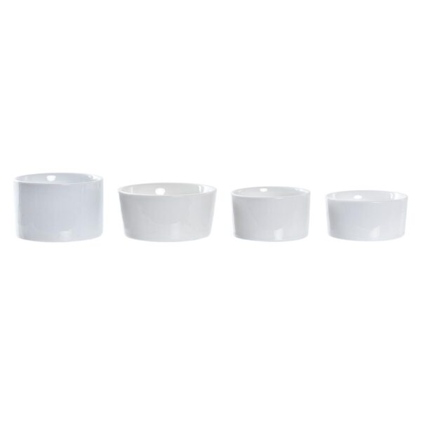 Set da Aperitivo DKD Home Decor Bianco/Nero Metallo Bambù Gres Loft 5 Pezzi 20 x 20 x 14 cm