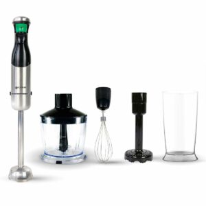 Frullatore a Immersione Multifunzione con Accessori Grunkel Nero Argentato 800 W