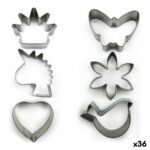 Set di Stampi da Pasticceria Forme Acciaio inossidabile Argentato 3 Pezzi (36 Unità) (3 pcs)