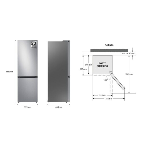 Lavatrice Samsung RB34C602DSA 186 Argentato