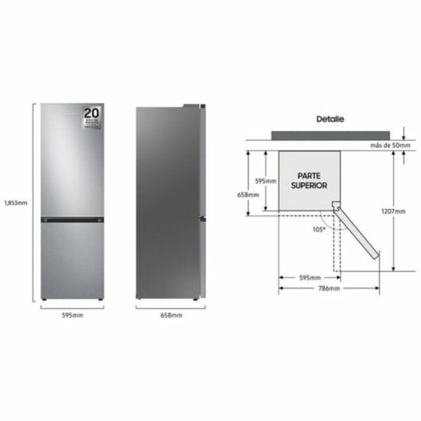 Lavatrice Samsung RB34C602DSA 186 Argentato