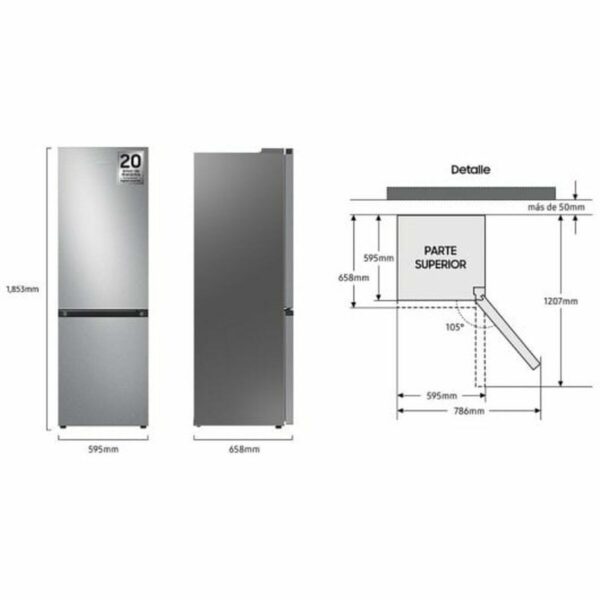 Lavatrice Samsung RB34C602DSA 186 Argentato