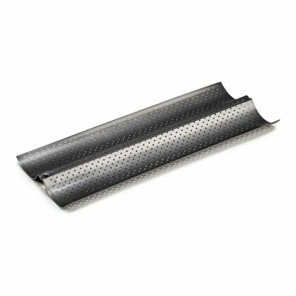 Stampo per Baguette Kinvara Grigio scuro Metallo Acciaio al carbonio 16 x 2,5 x 38 cm Pane (12 Unità)