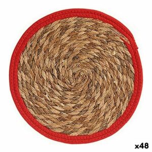 Sottopentola Gift Decor Rosso Naturale Fibra naturale 30 x 1 x 30 cm (48 Unità)