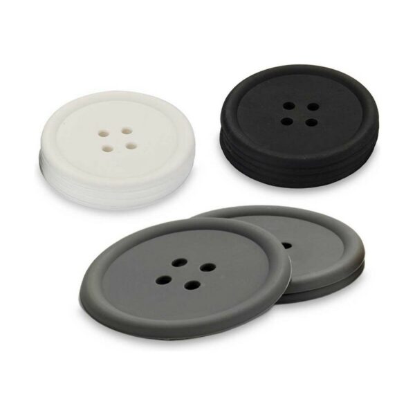 Sottobicchieri Kinvara Bianco Nero Grigio Silicone Plastica Pulsante 9 x 2 x 9 cm 8,8 x 8,8 x 0,05 cm 8 x 0,05 x 8 cm 9 x 1,8 x