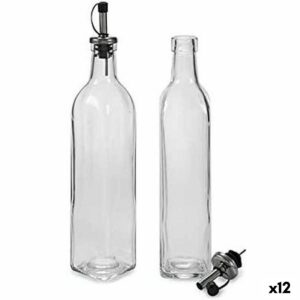 Set olio e aceto Vivalto Trasparente Vetro Silicone Acciaio inossidabile Cristallo 500 ml 2 x 50 ml 5,7 x 29,5 x 5,7 cm 12 x 31