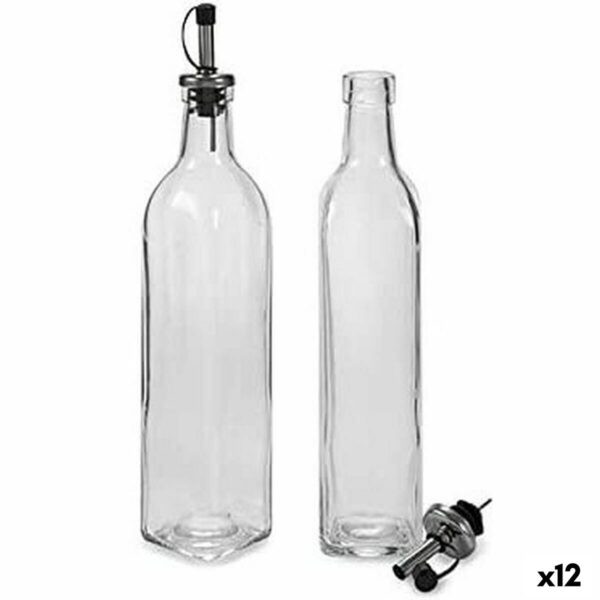 Set olio e aceto Vivalto Trasparente Vetro Silicone Acciaio inossidabile Cristallo 500 ml 2 x 50 ml 5,7 x 29,5 x 5,7 cm 12 x 31