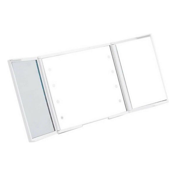 Specchio Tascabile Berilo Bianco ABS 1,5 x 9,5 x 11,5 cm Luce LED (12 Unità)