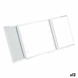 Specchio Tascabile Berilo Bianco ABS 1,5 x 9,5 x 11,5 cm Luce LED (12 Unità)