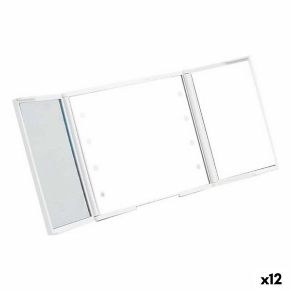 Specchio Tascabile Berilo Bianco ABS 1,5 x 9,5 x 11,5 cm Luce LED (12 Unità)