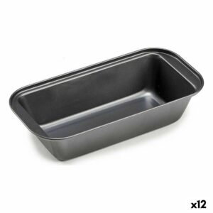 Stampo Rettangolare Kinvara Grigio scuro Metallo Acciaio al carbonio 25 x 6,2 x 13 cm 13 x 6,2 x 25,3 cm (12 Unità)