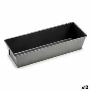 Stampo Rettangolare Kinvara Grigio scuro Metallo Acciaio al carbonio 11,5 x 7,7 x 31 cm (12 Unità)