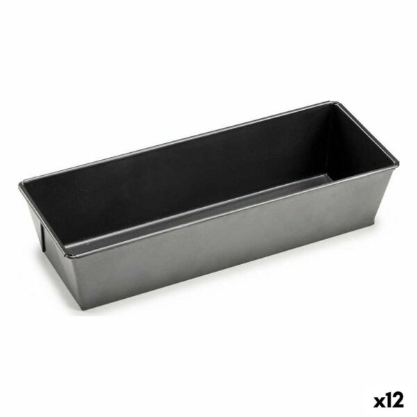 Stampo Rettangolare Kinvara Grigio scuro Metallo Acciaio al carbonio 11,5 x 7,7 x 31 cm (12 Unità)