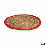 Sottopentola Gift Decor Rosso Naturale Fibra naturale 35 x 1 x 35 cm (48 Unità)