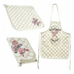 Set da Cucina Kinvara Bianco Poliestere 2 Pezzi