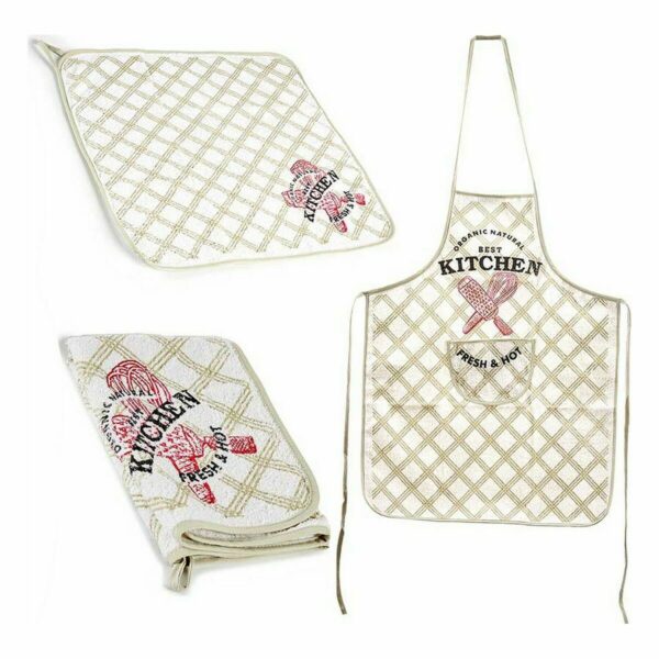 Set da Cucina Kinvara Bianco Poliestere 2 Pezzi