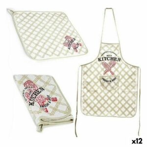 Set da Cucina Kinvara Bianco Poliestere 2 Pezzi