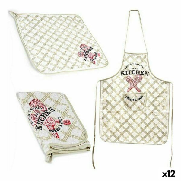 Set da Cucina Kinvara Bianco Poliestere 2 Pezzi