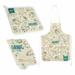 Set da Cucina Kinvara Organic Azzurro Bianco Poliestere 2 Pezzi