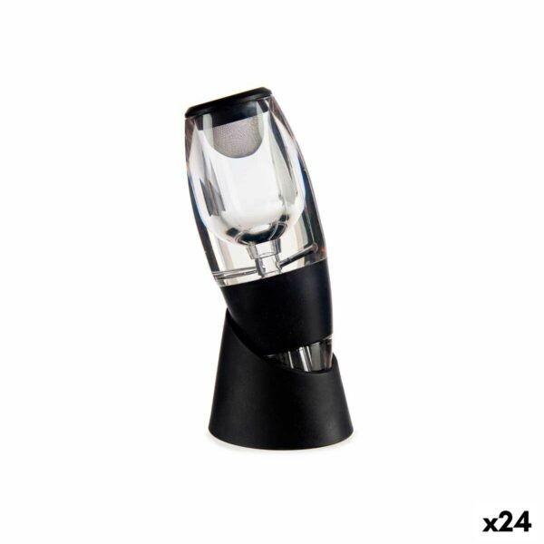 Decanter da vino Kinvara Nero Trasparente Acciaio inossidabile TPE Plastica (24 Unità)