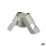 Tappo per champagne Kinvara Argentato Argento Silicone Acciaio inossidabile Plastica 6 x 5,5 x 3,5 cm Ermetico (12 Unità)