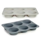 Teglia per Muffin Kinvara Grigio chiaro Grigio scuro 25,5 x 3 x 17,5 cm Muffin (6 Unità)
