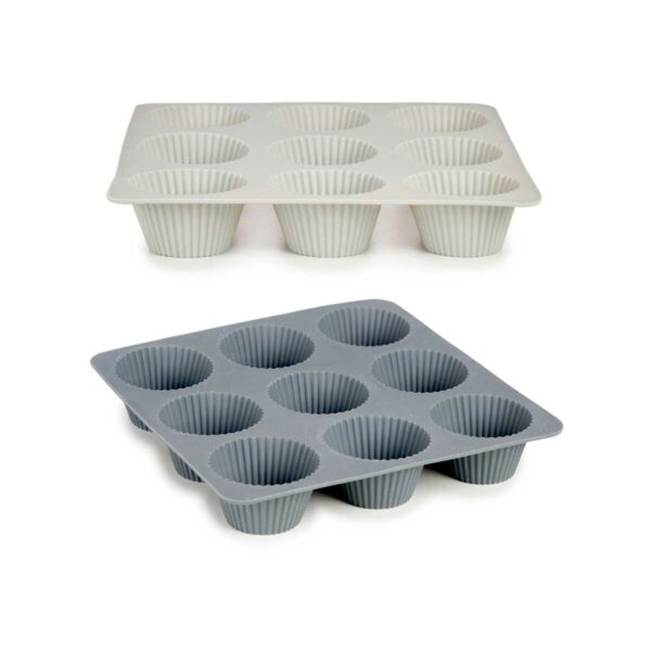 Teglia per Muffin Kinvara Grigio chiaro Grigio scuro 22 x 3 x 22 cm Muffin (6 Unità)