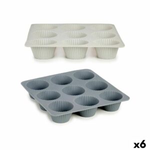 Teglia per Muffin Kinvara Grigio chiaro Grigio scuro 22 x 3 x 22 cm Muffin (6 Unità)