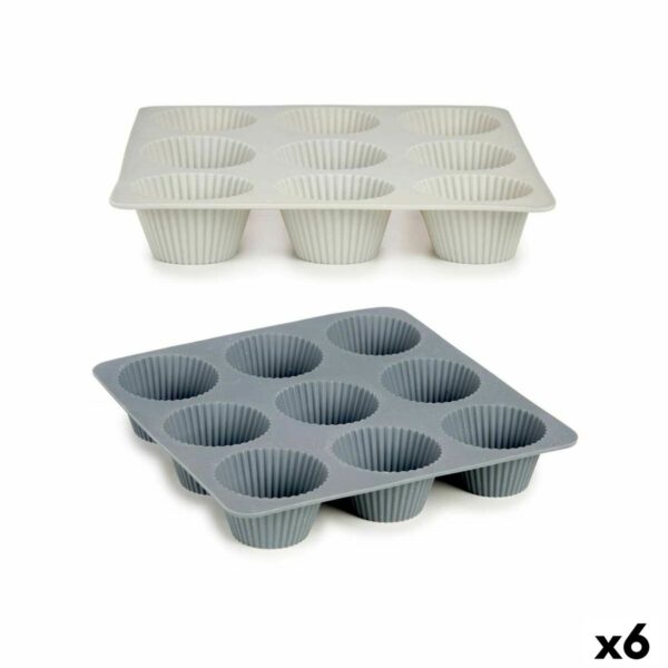 Teglia per Muffin Kinvara Grigio chiaro Grigio scuro 22 x 3 x 22 cm Muffin (6 Unità)