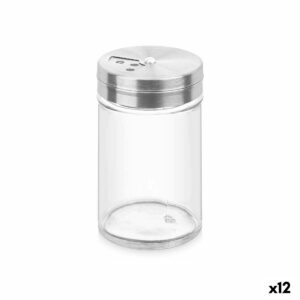 Portaspezie Vivalto 5 x 8,5 x 5 cm Trasparente Argentato (12 Unità)