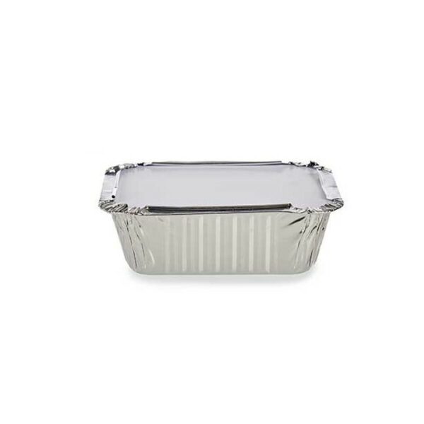 Set di vassoi per Alimenti Kinvara Alluminio 14,5 x 7,5 x 12,5 cm Monouso Con coperchio (12 Unità)