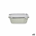 Set di vassoi per Alimenti Kinvara Alluminio 14,5 x 7,5 x 12,5 cm Monouso Con coperchio (12 Unità)