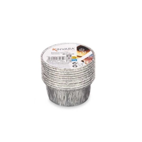 Stampo per Budino Kinvara Argentato Alluminio 8,5 x 8 x 8,5 cm Monouso Rotondo (12 Unità)