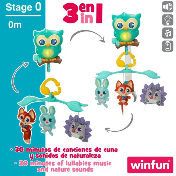 Carrillon Culla Winfun Bosco 3 in 1 31,5 x 42 x 24,5 cm Plastica (4 Unità)