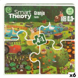 Puzzle per Bambini Colorbaby 4 in 1 174 Pezzi Fattoria 68 x 68 cm (6 Unità)