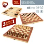 Tabellone da Scacchi e Dama CB Games Legno Backgammon (6 Unità)