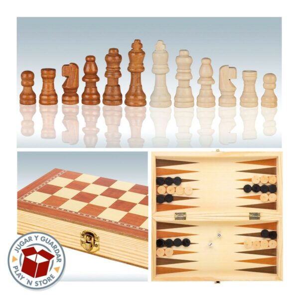 Tabellone da Scacchi e Dama CB Games Legno Backgammon (6 Unità)