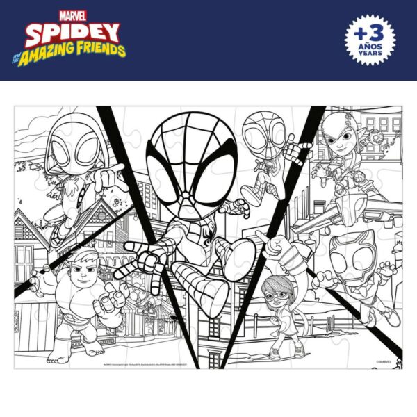 Puzzle per Bambini Spidey Double-face 50 x 35 cm 24 Pezzi (12 Unità)
