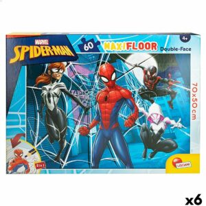 Puzzle per Bambini Spider-Man Double-face 60 Pezzi 70 x 1,5 x 50 cm (6 Unità)