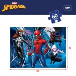 Puzzle per Bambini Spider-Man Double-face 60 Pezzi 70 x 1,5 x 50 cm (6 Unità)