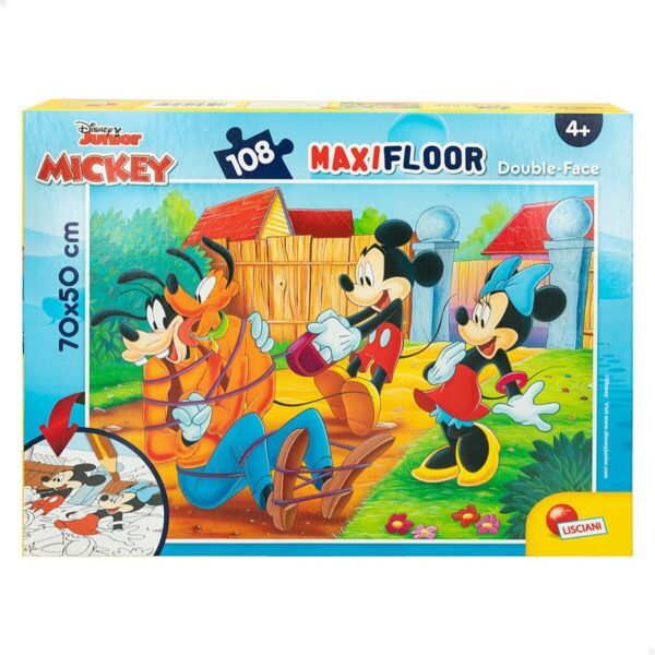 Puzzle per Bambini Mickey Mouse Double-face 108 Pezzi 70 x 1,5 x 50 cm (6 Unità)