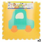 Tappeto Puzzle Colorbaby 4 Pezzi Veicoli 118 x 118 cm EVA (2 Unità)