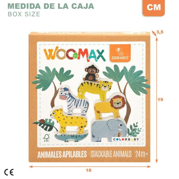 Gioco di Costruzione + Personaggi Woomax animali 16 Pezzi 7 x 7 x 1,5 cm (6 Unità)