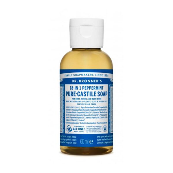 Sapone Liquido Dr Bronner's 18 in 1 Peppermint 60 ml