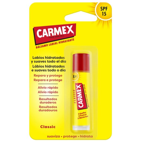 Balsamo Labbra idratante Carmex Classic Giallo Nero Spf 15 Stick